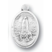 Our Lady Of Fatima - 1 inch, Silver Oxidized Medal